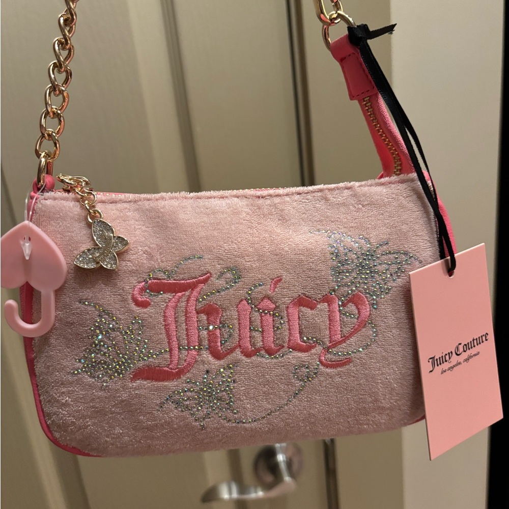 Juicy Couture Pink Lace Mini Bag with Chain Strap